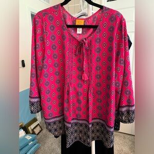 XL RUBY RD. Top, EUC